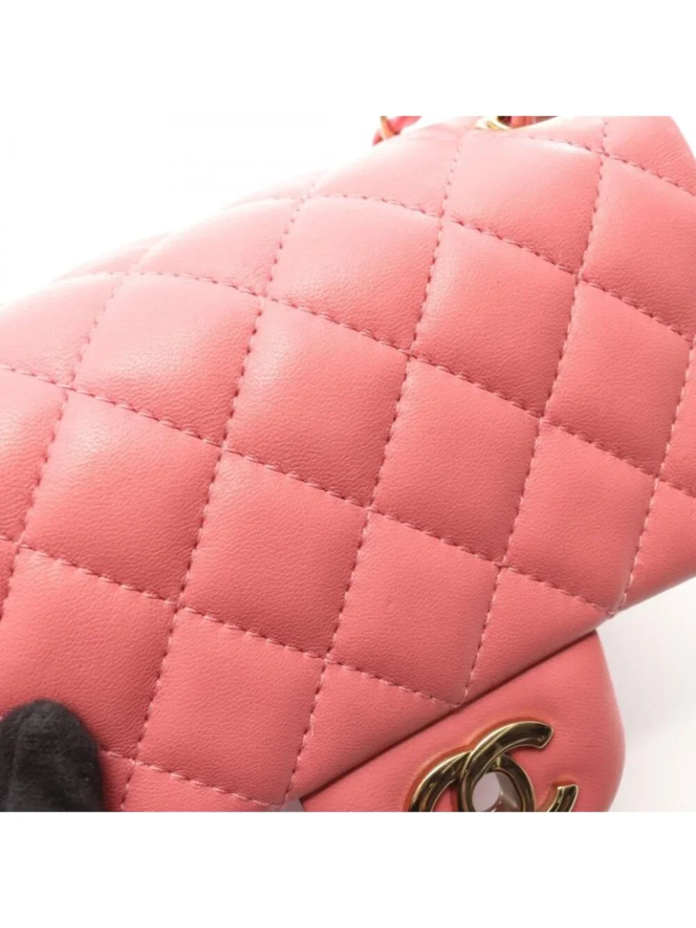 Chanel Shoulder Bag Mini Quilted Pink Lambskin Chain